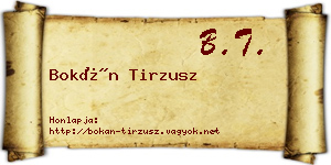 Bokán Tirzusz névjegykártya